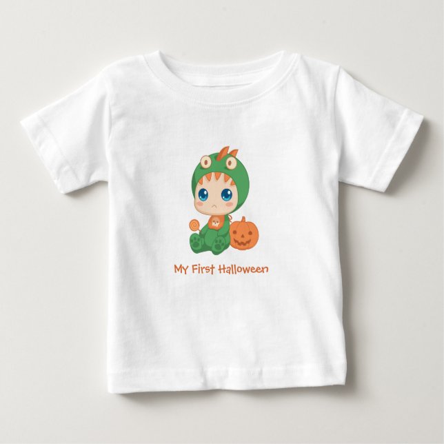 Camiseta De Bebé Primer disfraz de dinosaurio para bebé barato de H (Anverso)