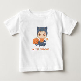 Camiseta De Bebé Primer disfraz de gato negro para bebé de Hallowee