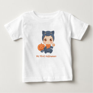 Camiseta De Bebé Primer disfraz de gato negro para bebé de Hallowee