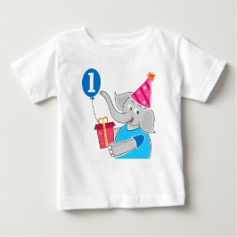 Camiseta De Bebé Primer elefante de cumpleaños con globo