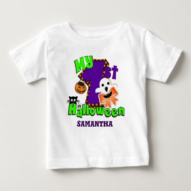 Camiseta De Bebé Primer fantasma de Halloween (Anverso)