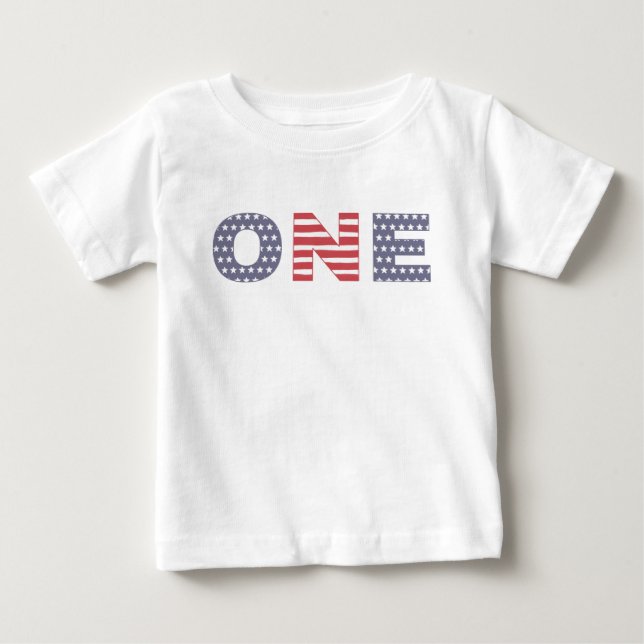 Camiseta De Bebé Primer Fiesta de cumpleaños, Día de la Independenc (Anverso)