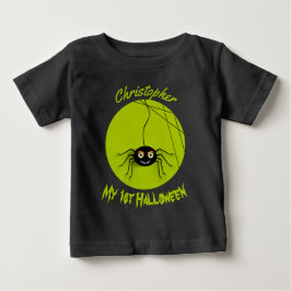 Camiseta De Bebé Primer Halloween personalizado Araña Espeluznante