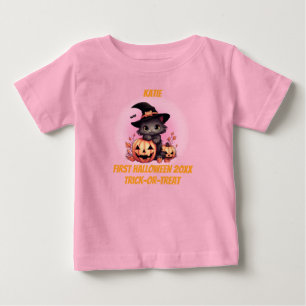 Camiseta De Bebé Primer Kitten de Halloween