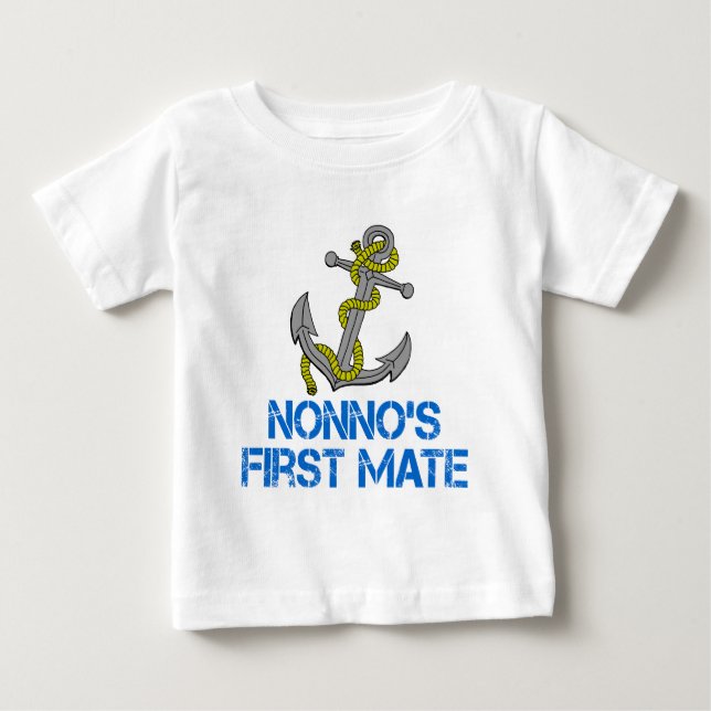 Camiseta De Bebé Primer mate de Nonno (Anverso)
