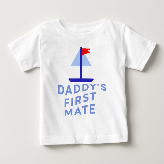 Camiseta De Bebé Primer mate de papá con velero (Anverso)