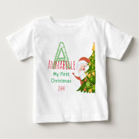 Primer monograma editable rojo verde de Navidad