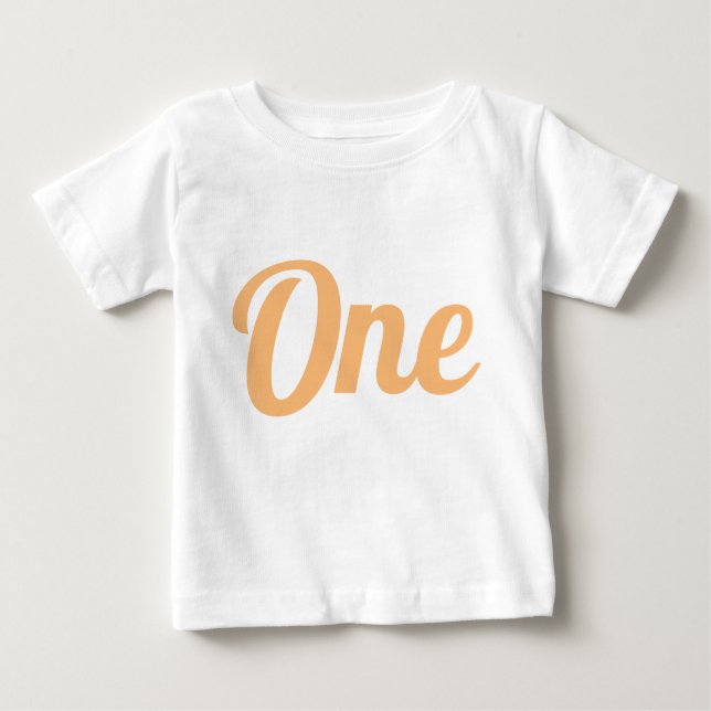 Camiseta De Bebé Primer Naranja de cumpleaños (Anverso)