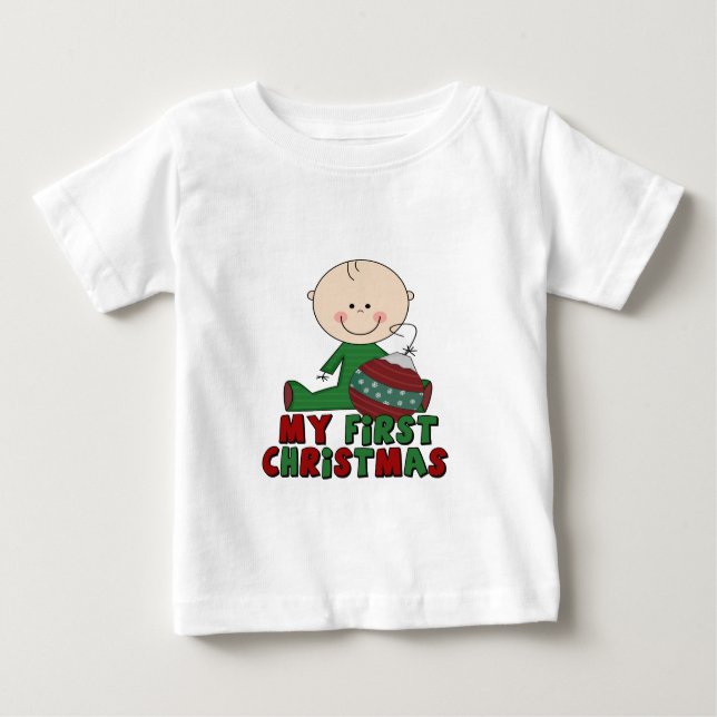 Camiseta De Bebé Primer Navidad del chico de la figura (Anverso)
