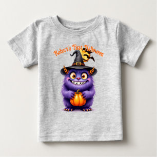 Camiseta De Bebé Primer nombre de Personalizar de Monstruo Cute de 