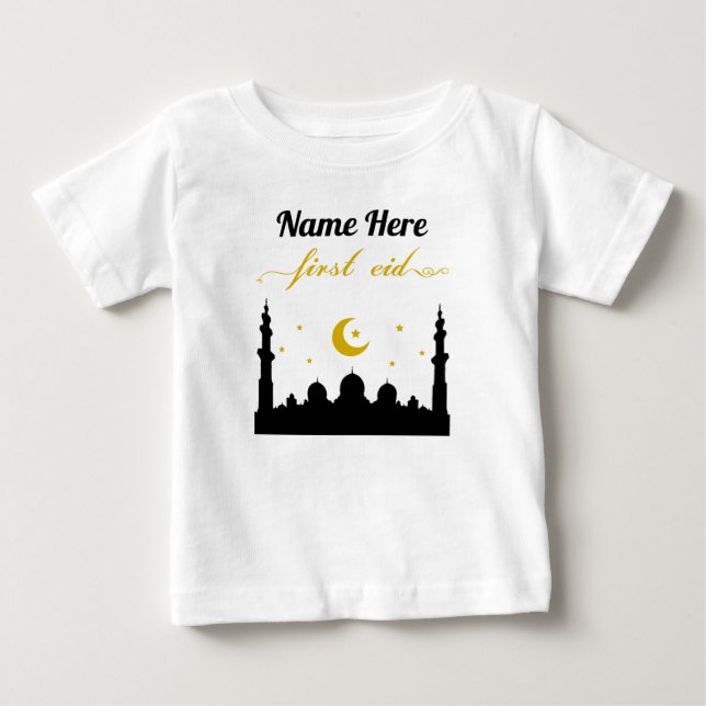 Camiseta De Bebé Primer nombre personalizado de Eid (Anverso)