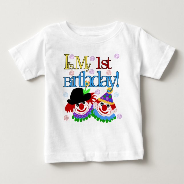 Camiseta De Bebé Primer payaso del cumpleaños (Anverso)