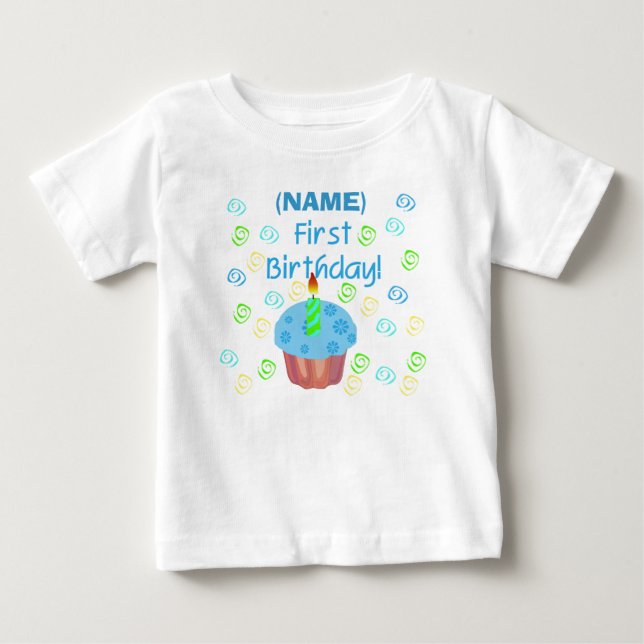 Camiseta De Bebé Primer personalizable del cumpleaños de la (Anverso)