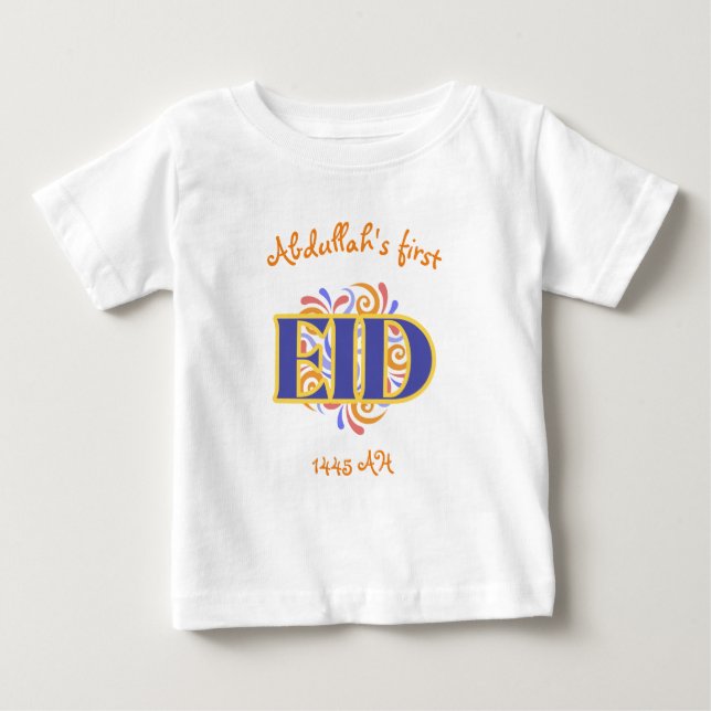 Camiseta De Bebé Primer Personalizado de la celebración de Eid (Anverso)