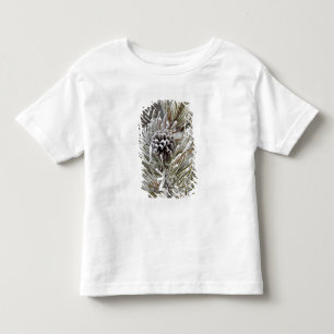 Camiseta De Bebé Primer plano de piña de pino congelada, Yellowston