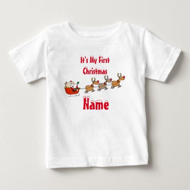 Camiseta De Bebé Primer regalo de Navidad del bebé, Keepsake (Anverso)