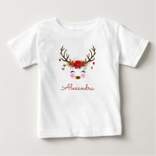Camiseta De Bebé Primer reno de Navidad Monograma