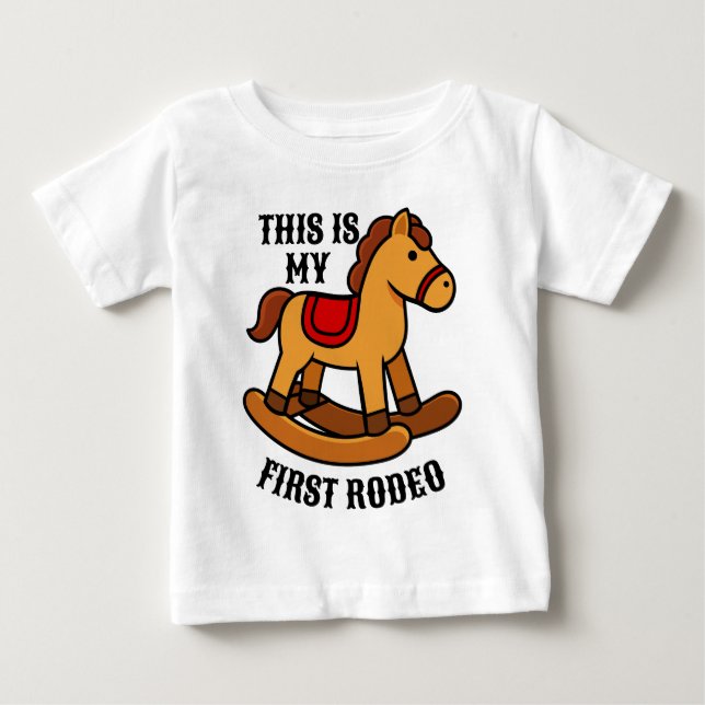 Camiseta De Bebé Primer Rodeo Cumpleaños Divertido Uno (Anverso)