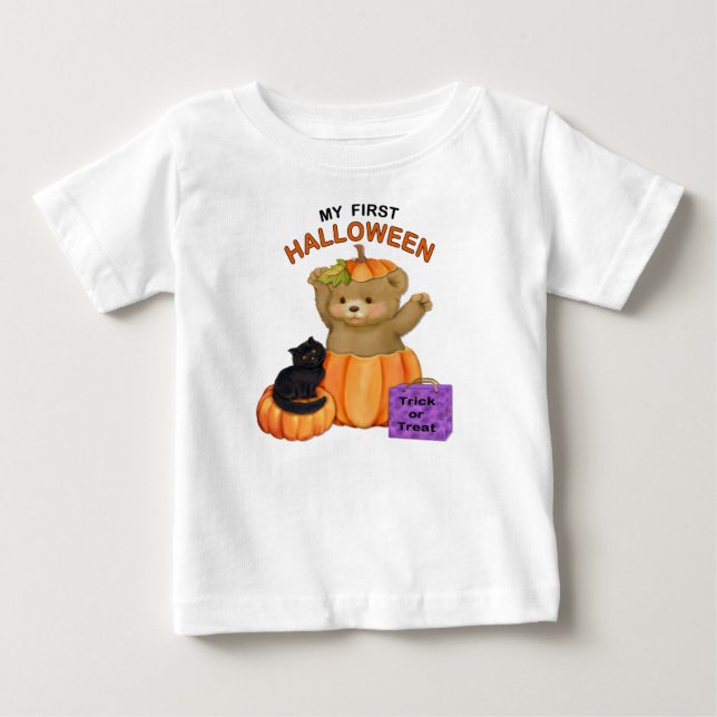 Camiseta De Bebé Primer Teddy de Halloween (Anverso)
