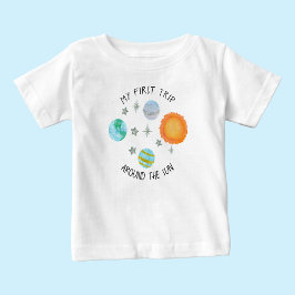 Camiseta De Bebé Primer Viaje Alrededor De Los Planetas Del Cumplea