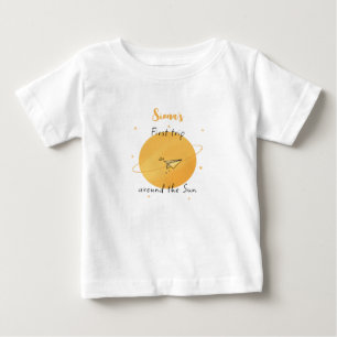 Camiseta De Bebé Primer viaje alrededor del sol Avión de papel Cump
