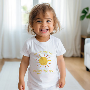 Camiseta De Bebé Primer viaje alrededor del sol niños 1er cumpleaño