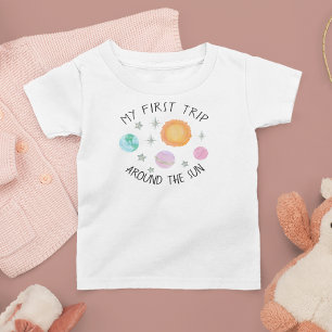 Camiseta De Bebé Primer viaje alrededor del sol para cumpleaños de 