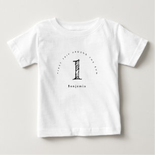 Camiseta De Bebé primer viaje alrededor del sol primer cumpleaños