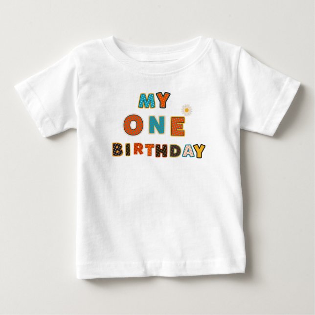 Camiseta De Bebé Primera bebé de cumpleaños (Anverso)