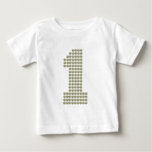 Camiseta De Bebé Primera camiseta impresa del bebé del cumpleaños