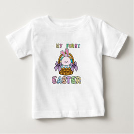Camiseta De Bebé Primera cesta de conejo de Pascua