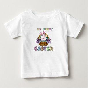 Camiseta De Bebé Primera cesta de conejo de Pascua
