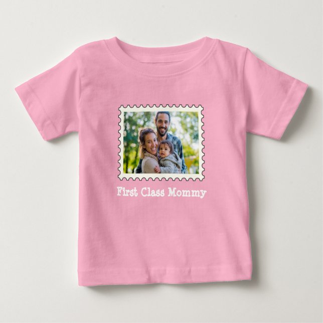 Camiseta De Bebé Primera clase Mami mejor madre Personalizado foto  (Anverso)