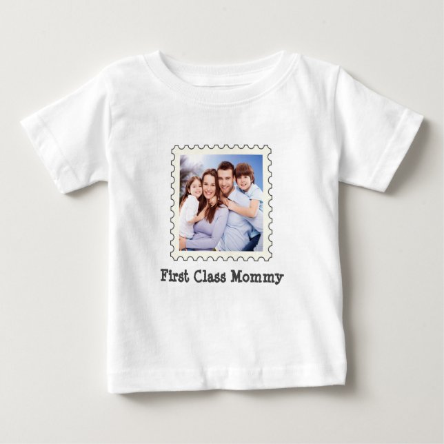 Camiseta De Bebé Primera clase Mami mejor mamá personalizado foto c (Anverso)