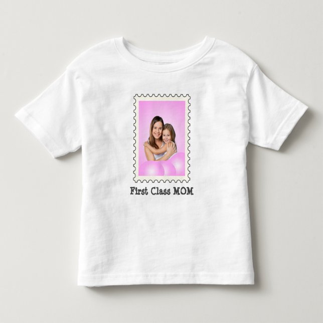 Camiseta De Bebé PRIMERA CLASE MOM Mejor mamá personalizado foto ma (Anverso)