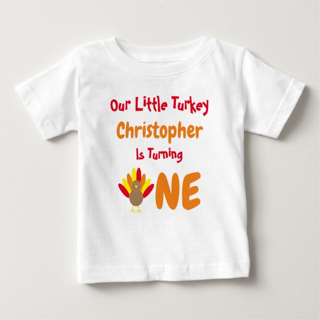 Camiseta De Bebé Primera Cumpleaños de la Pequeña Turquía (Anverso)
