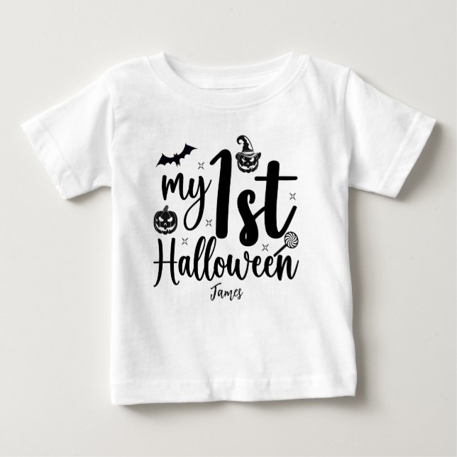 Camiseta De Bebé Primera Halloween personalizada (Anverso)