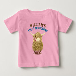 Camiseta De Bebé Primera Hogmanay de la vaca Highland personalizada