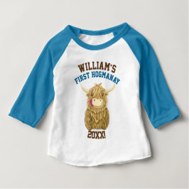 Camiseta De Bebé Primera Hogmanay de la vaca Highland personalizada
