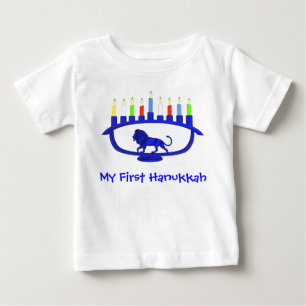 Camiseta De Bebé Primera Menorá del León de Hanukkah