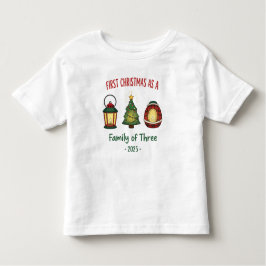 Camiseta De Bebé "Primera Navidad como familia de tres Ornamen 2025