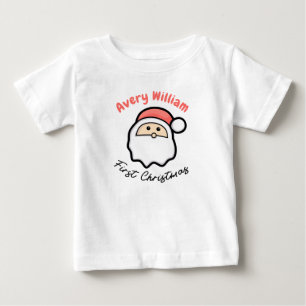 Camiseta De Bebé Primera Navidad con nombre de Santa Rosa