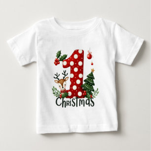 Camiseta De Bebé Primera Navidad festiva del bebé