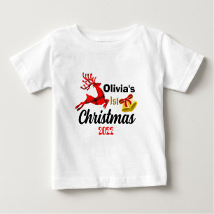 Camiseta De Bebé Primera Navidad personalizada