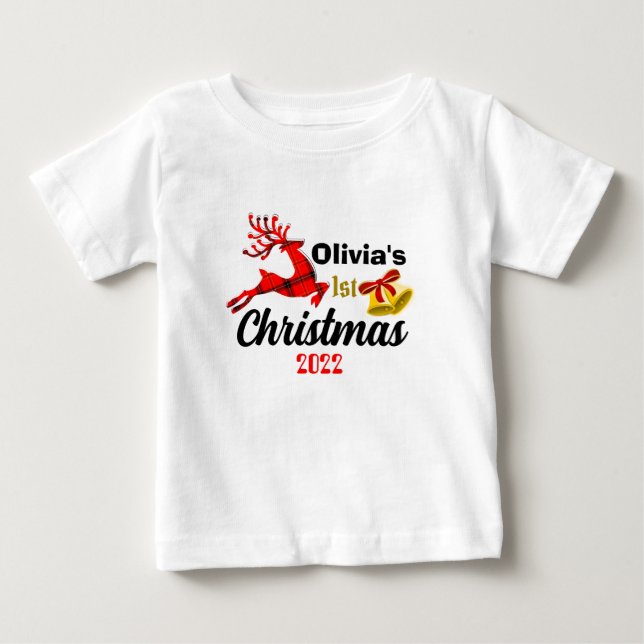 Camiseta De Bebé Primera Navidad personalizada (Anverso)