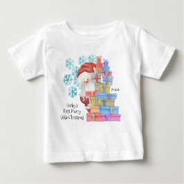 Camiseta De Bebé Primera Navidad personalizada Papá Noel
