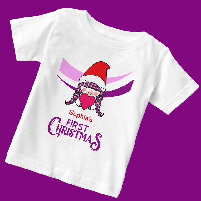 Camiseta De Bebé Primera Navidad personalizado (Subido por el creador)