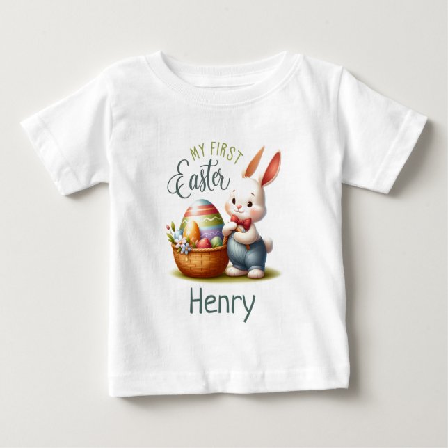 Camiseta De Bebé Primera Pascua amamantada - Personalizada (Anverso)