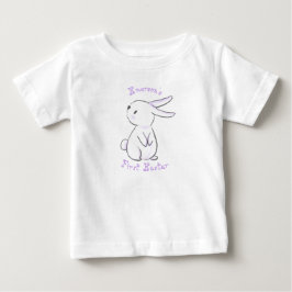 Camiseta De Bebé Primera Pascua del bebé con conejo morado lindo