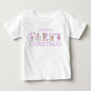 Camiseta De Bebé Primeras letras de Navidad de animalitos lindos no